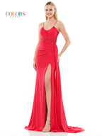 Colors 3099 Long Formal Fitted Prom Dress