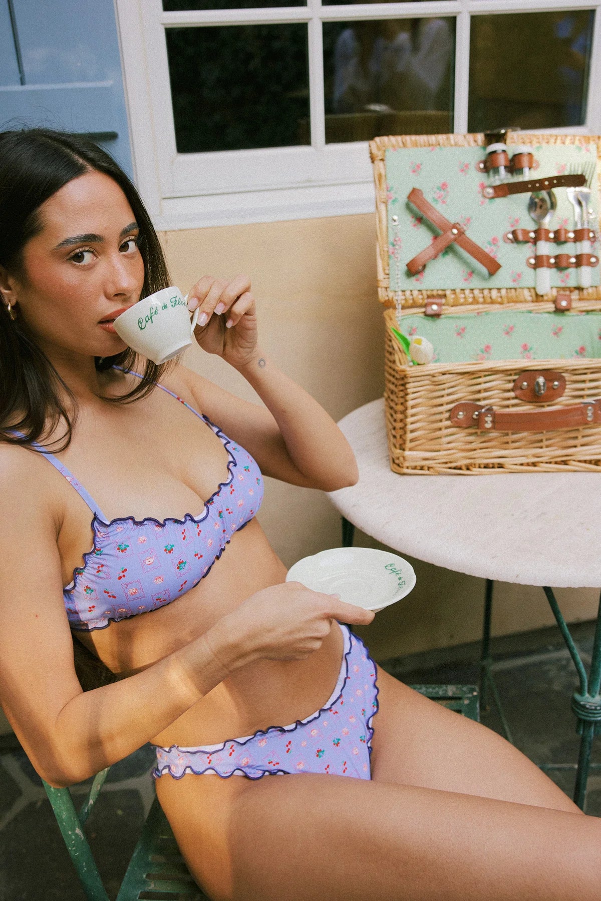 Periwinkle Tea Party Bralette Cheeky Set