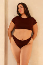 Mocha Crop Top Cheeky Set