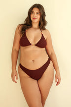 Mocha Crinkle Triangle Cheeky Set