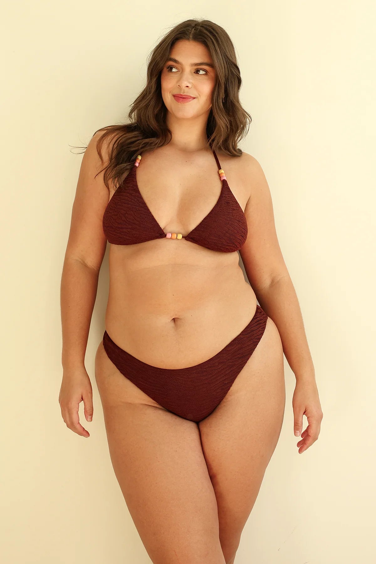 Mocha Crinkle Triangle Cheeky Set
