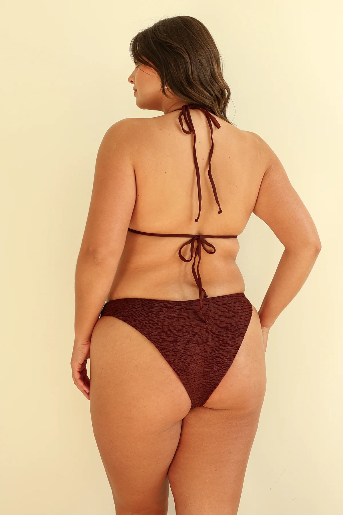 Mocha Crinkle Triangle Cheeky Set