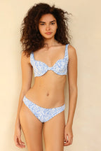 Twin Fin Blue Underwire Cheeky Set