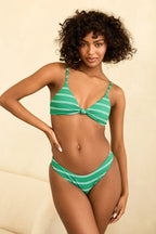 Green Moto Stripe Triangle Cheeky Set