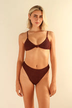 Mocha Crinkle Zen Triangle Cheeky Set