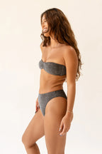 Sparkle Black Bandeau Seashore Cheeky Set