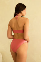 Dusty Rose Amalfi Bandeau Cheeky Set