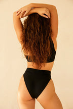 Retro High Cut Cheeky Bikini Bottom