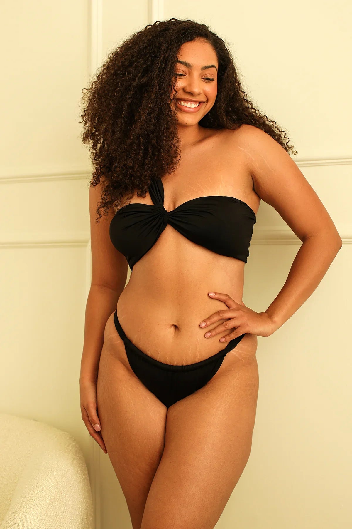 Bisou Cinched Cheeky Bikini Bottom