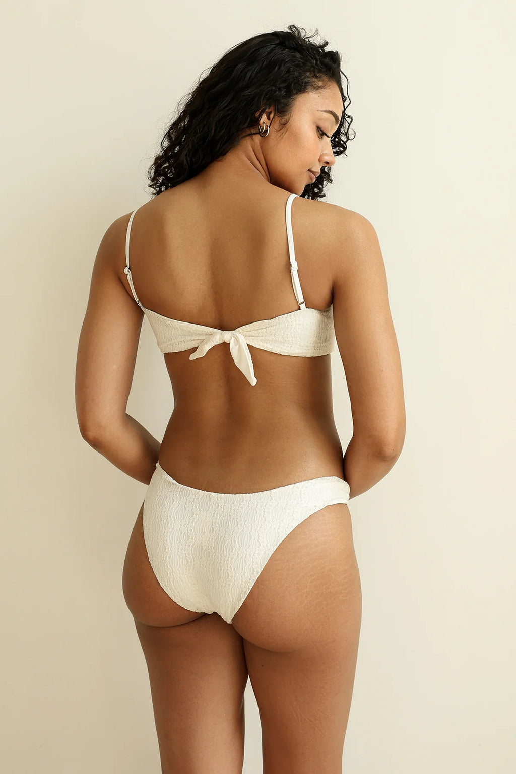 Cream Bandeau Cheeky Set