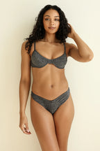 Sparkle Black Underwire Seashore Cheeky Set