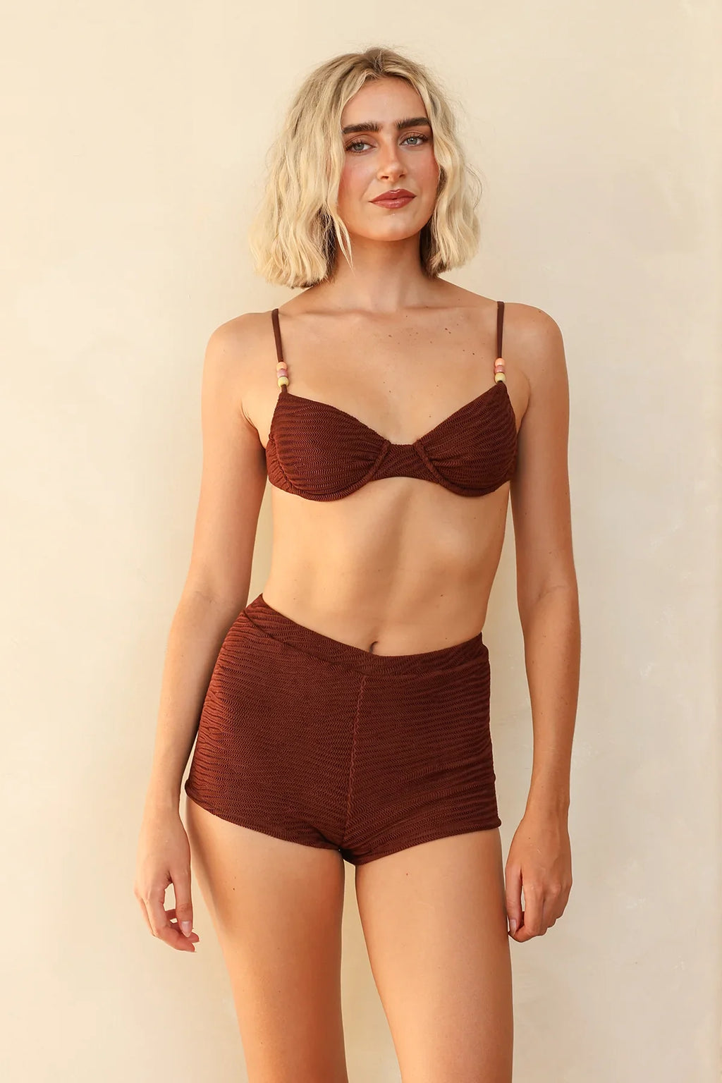 Mocha Crinkle Underwire Full Set