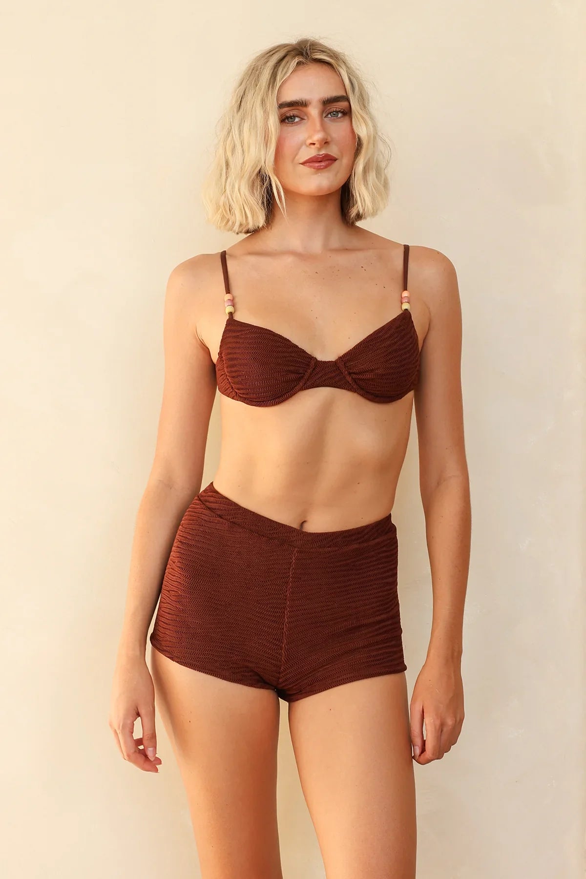 Mocha Crinkle Underwire Full Set