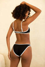 Black Rib Underwire Venice Cheeky Set