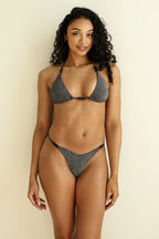 Sparkle Black Triangle Thong Set