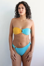 Azure Terry Bandeau Super Cheeky Set