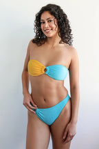 Azure Terry Bandeau Super Cheeky Set