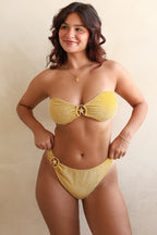 Gold Flake Bandeau Super Cheeky Set