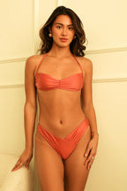 Dusty Rose Bandeau Cheeky Set