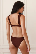 Mocha Crinkle Roma Underwire Cheeky Set
