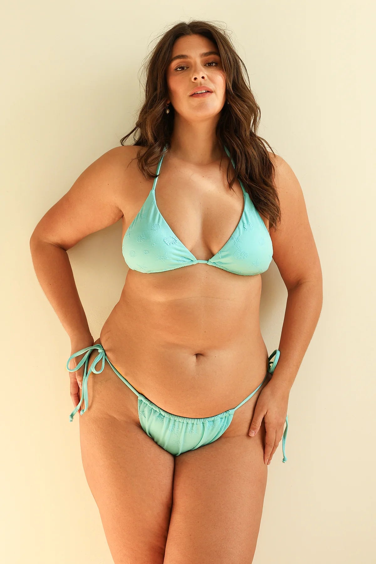 Palm Tie Back Triangle Bikini Top