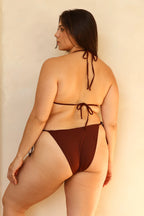 Palm Tie Back Triangle Bikini Top