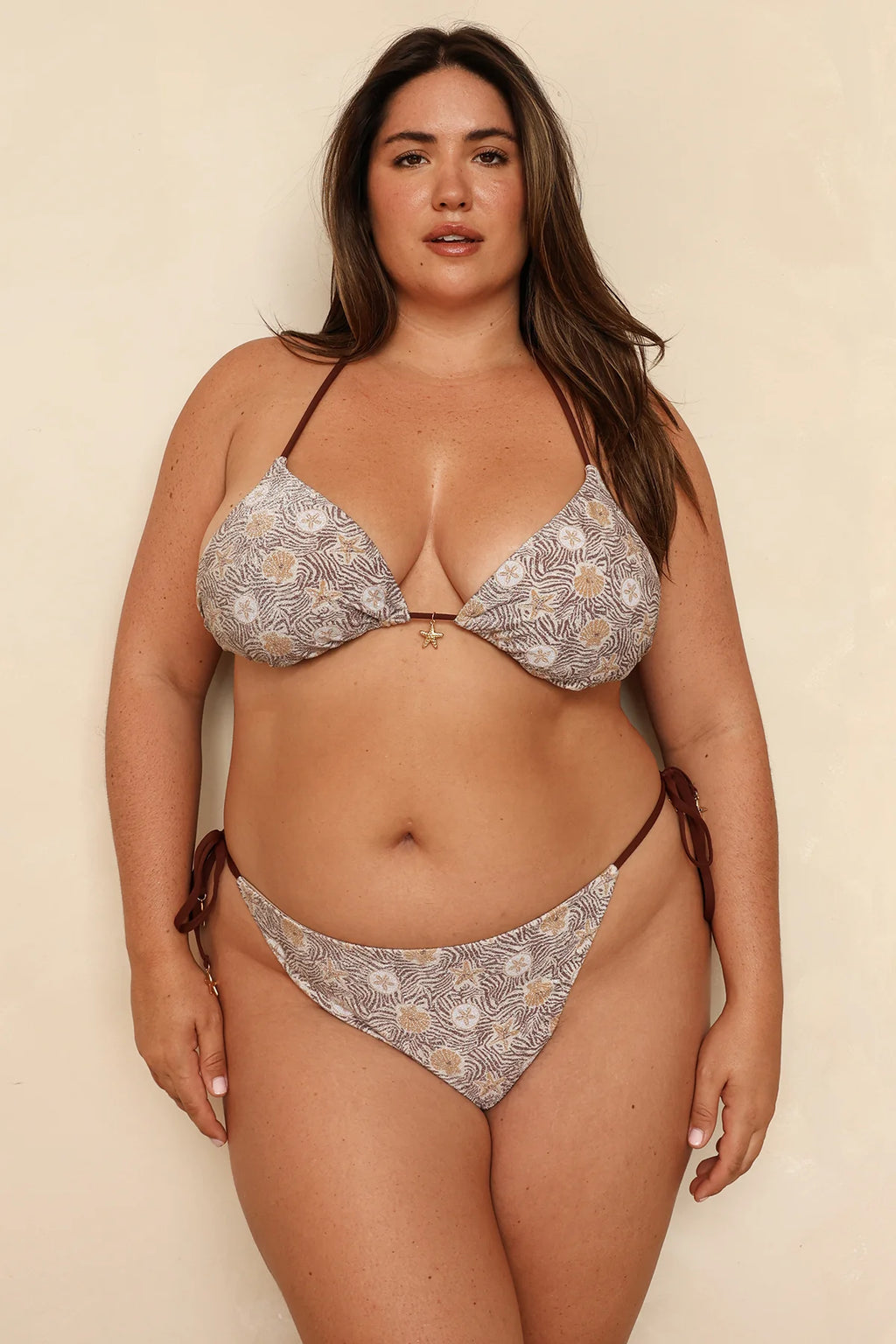 Palm Tie Back Triangle Bikini Top