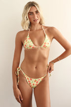 Palm Tie Back Triangle Bikini Top