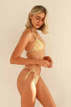 Palm Tie Back Triangle Bikini Top