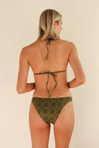 Bella Lace Olive Triangle Cheeky Set