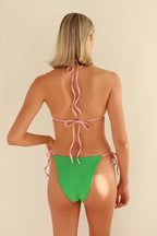 Palm Tie Back Triangle Bikini Top