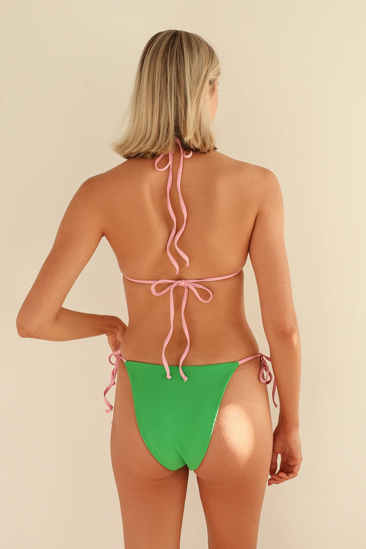 Palm Tie Back Triangle Bikini Top