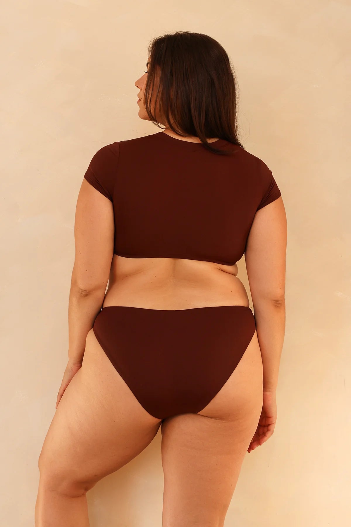 Mocha Crop Top Cheeky Set