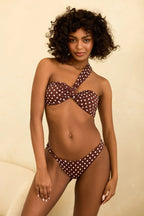 Dotted Brown Bandeau Cheeky Set