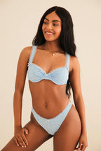Baby Blue Underwire Thong Set