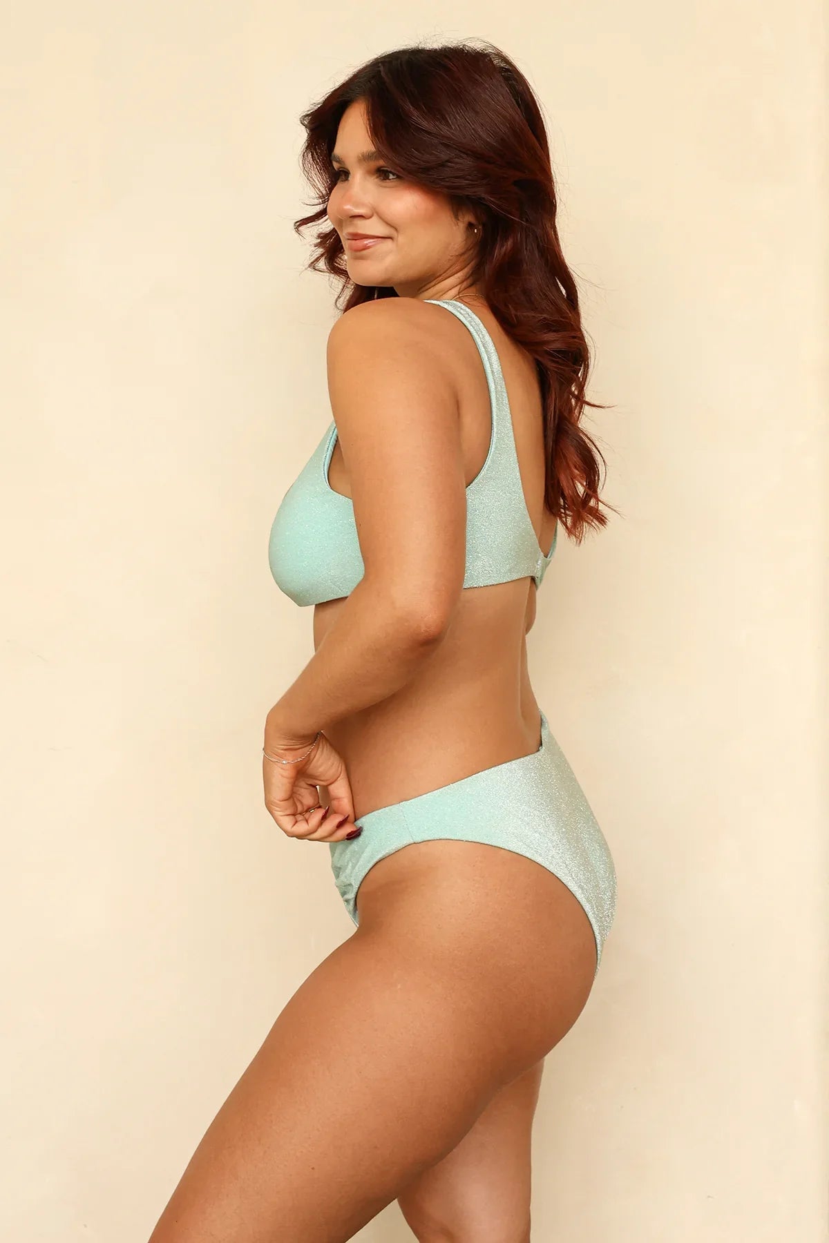 Bleached Aqua Bralette Cheeky Set