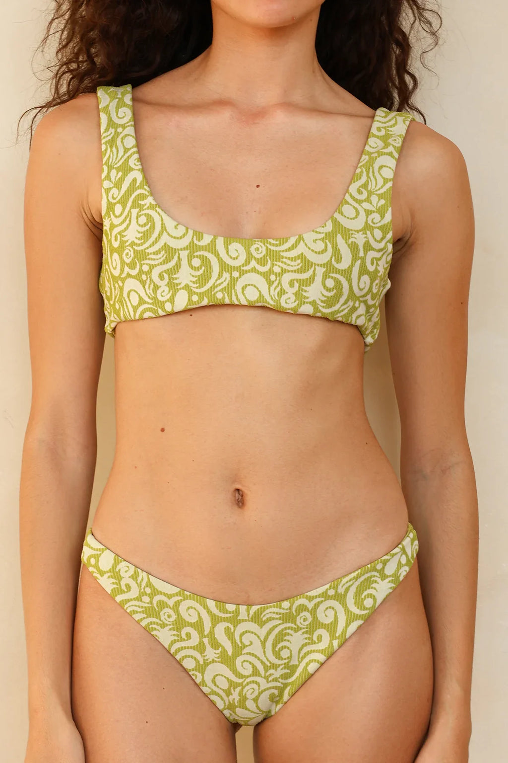 Twin Fin Matcha Bralette Thong Set