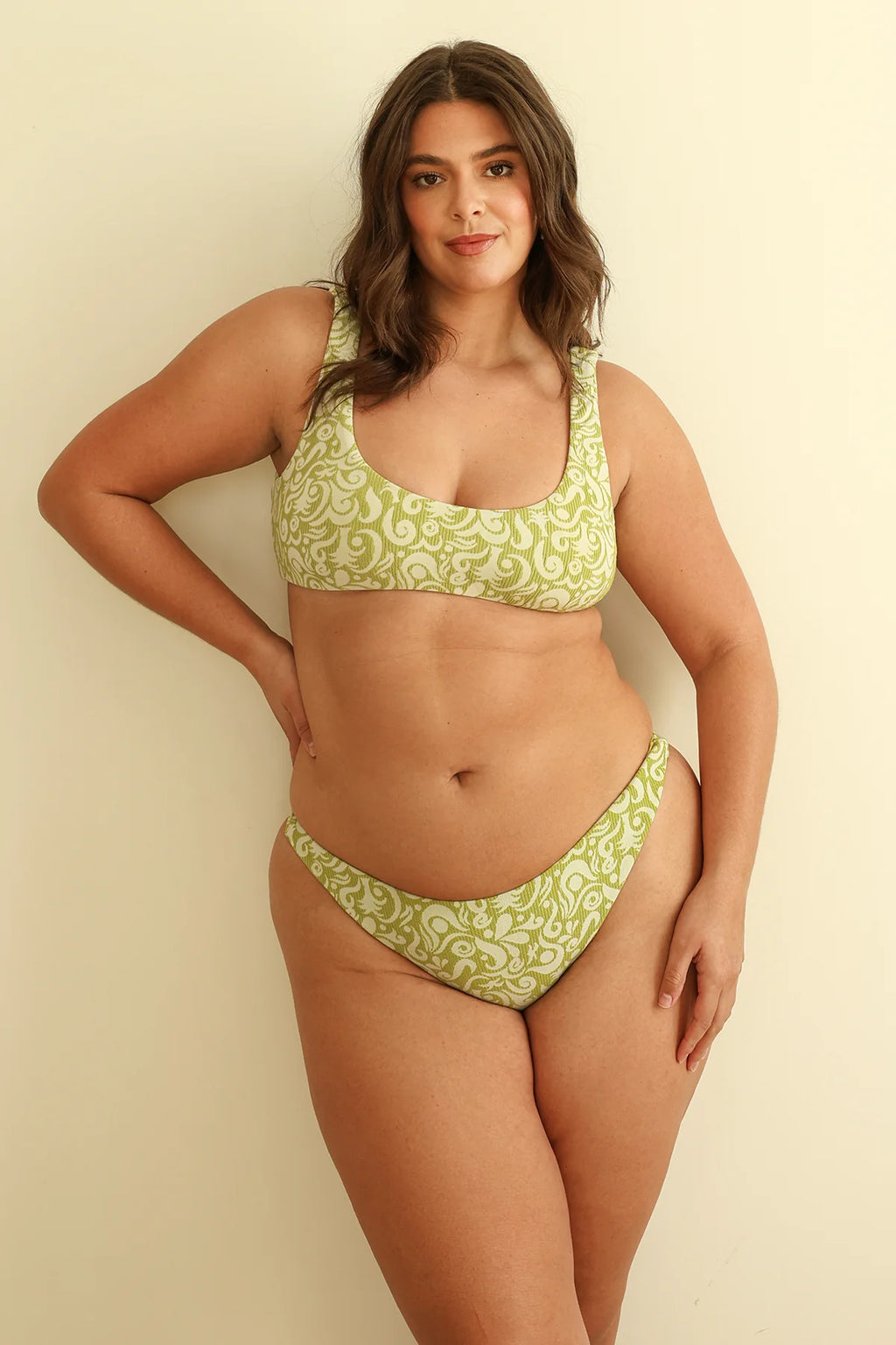 Twin Fin Matcha Bralette Thong Set