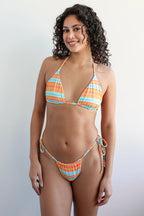 Palm Tie Back Triangle Bikini Top Reversible