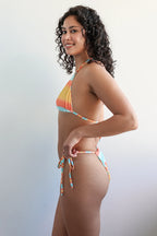 Palm Tie Back Triangle Bikini Top Reversible