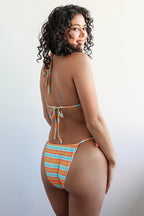 Palm Tie Back Triangle Bikini Top Reversible