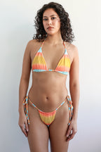 Palm Tie Back Triangle Bikini Top Reversible