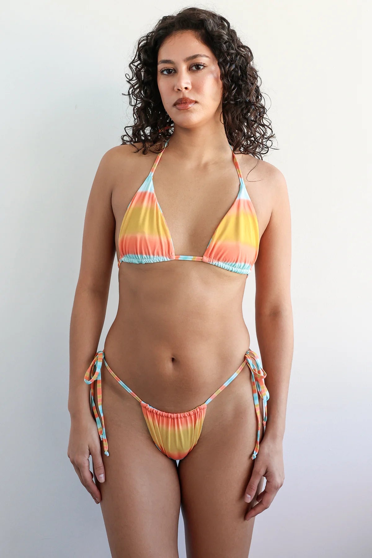 Palm Tie Back Triangle Bikini Top Reversible