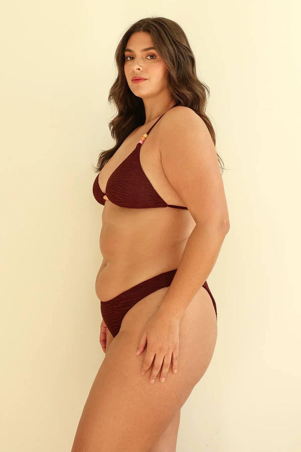 Mocha Crinkle Triangle Cheeky Set