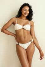 Cream Bandeau Cheeky Set