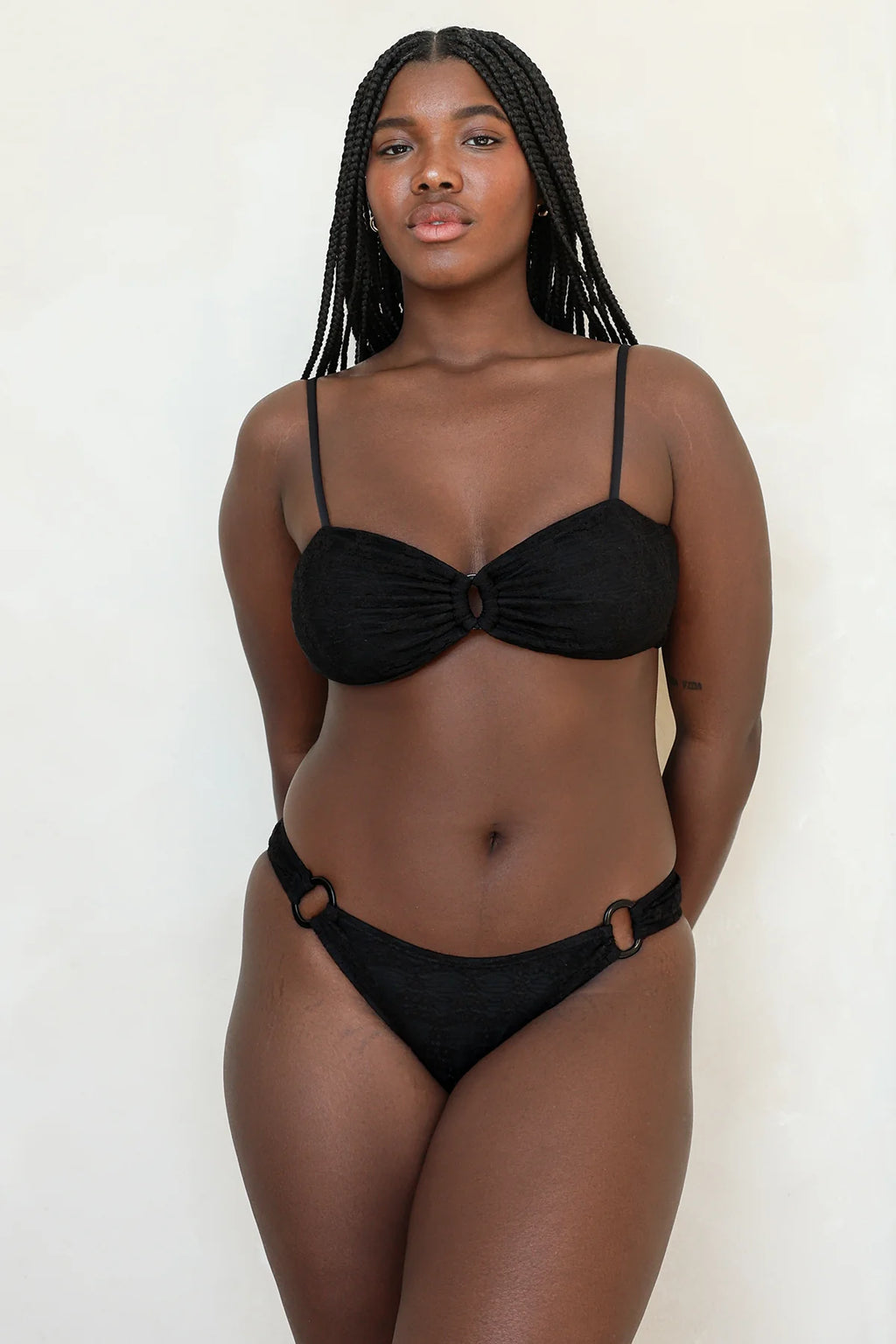 Lace Black Bandeau Cheeky Set