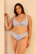 Twin Fin Blue Underwire Cheeky Set