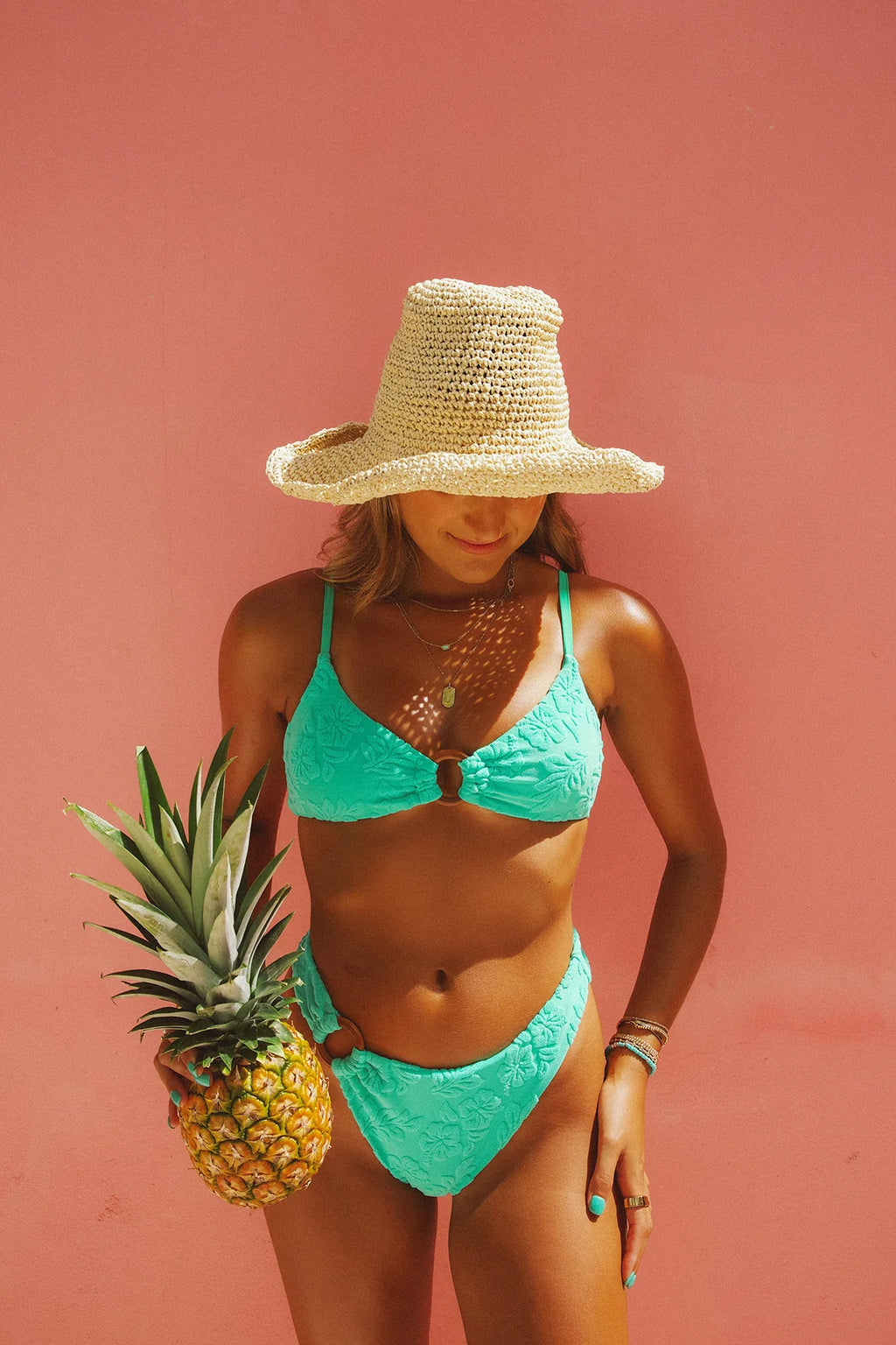 Aqua Green Triangle Super Cheeky Set