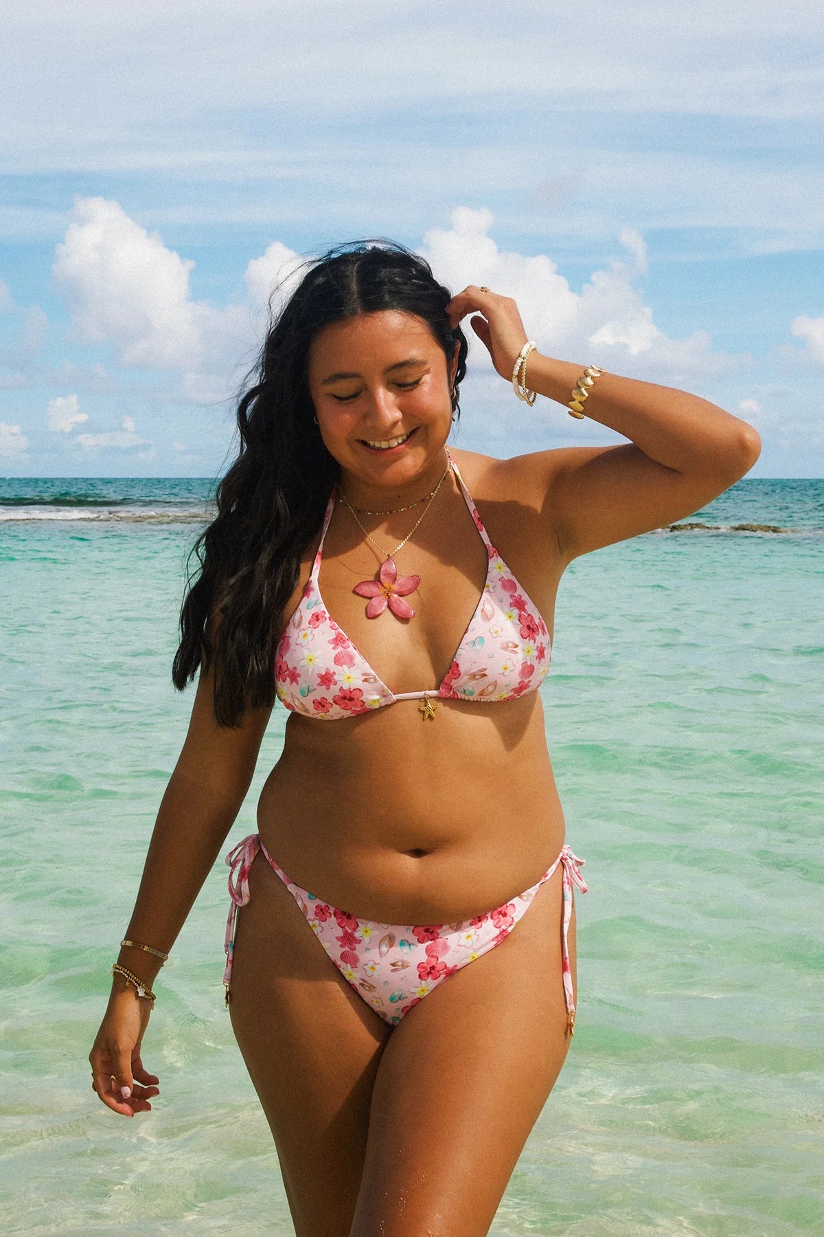 Pink Oasis Triangle Cheeky Set