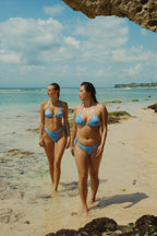 Twin Fin Blue Triangle Cheeky Set